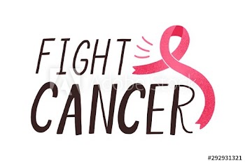Fight cancer handwritten lettering