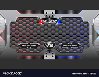 fight sport horizontal poster with 3d realistic