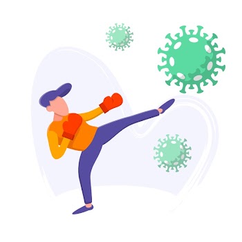 Fight the virus concept Free Vector