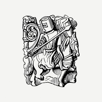 Fighting knight collage element, medieval | Free PSD Illustration - rawpixel
