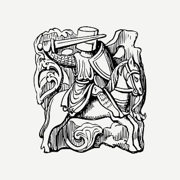 Fighting knight collage element, medieval | Free PSD Illustration - rawpixel