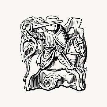 Fighting knight drawing, medieval war | Free Vector Illustration - rawpixel