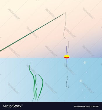 Figure fishing with float fishing vector image