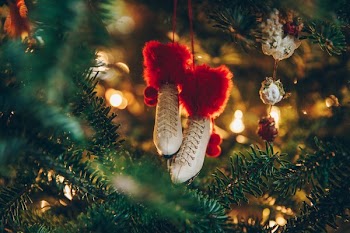 Figure Skates Ornament On Tree