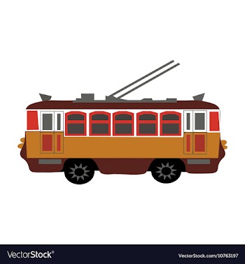 Figure yellow a small trolley on white background vector image