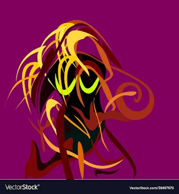 figures on a colored background