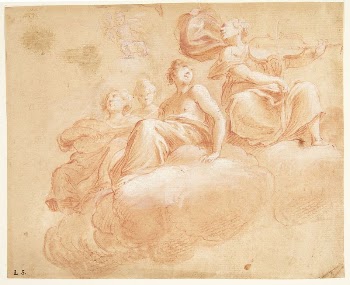 Figures seated on clouds.Sketch for allegory | Free Photo - rawpixel