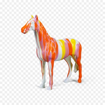 Figurine Mustang Souvenir Ceramic Stallion - blue fire horse art 