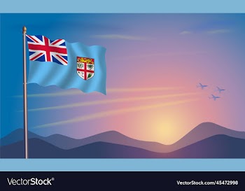 fiji flag in the morning sun
