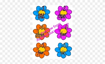 File Folder Number Words 1 10 Flower Theme - Inch