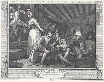 File:William Hogarth - Industry and Idleness, Plate 9; The Idle ...