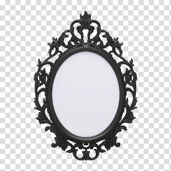 Files , oval gray framed mirror transparent background PNG clipart