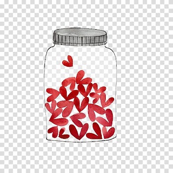 Files , red hearts in jar illustration transparent background PNG clipart