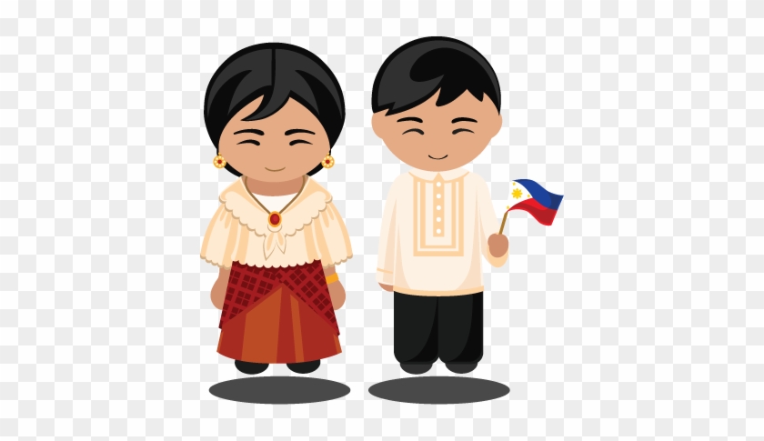 Filipino Fun Messages Sticker-5 - National Dress Flag Man And Woman