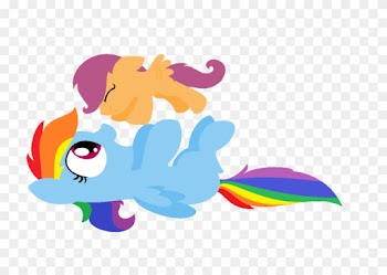Filly Rainbow Dash And Baby Scootaloo By Violetandblaire - Baby Scootaloo And Rainbow Dash