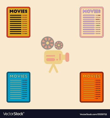 Film list collection in flat vector image