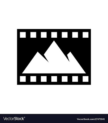 Film reel with mountain logo design template vector image