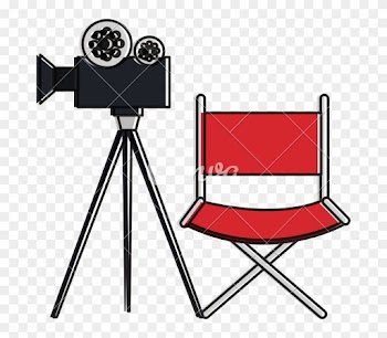 Film Video Camera With Director Chair - Telecamera Con Microfono Stilizzata