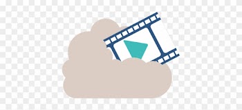 Filmstrip With Play Button Into The Cloud - Graphic Design