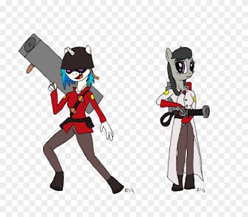 Fim And Tf2 - Tf2 Pony Art