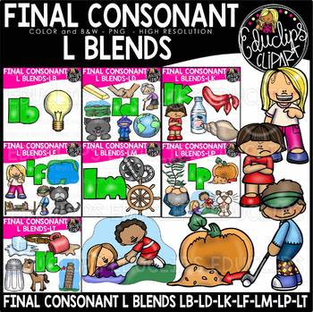 Final Consonant Blends L- Clip Art Bundle {Educlips Clipart} by ...