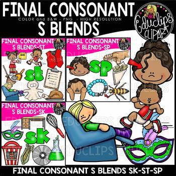 Final Consonant Blends S- Clip Art Bundle {Educlips Clipart} by ...