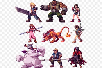 Final Fantasy VII Cloud Strife Vincent Valentine Barret Wallace Yuffie Kisaragi - chrono trigger 