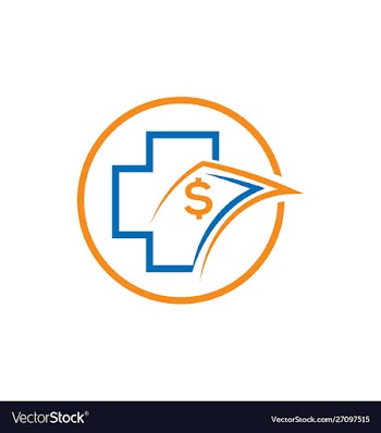 Financial accounting logo plus with money icon vector image