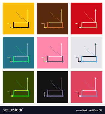 Financial data graph chart trend lines columns vector image