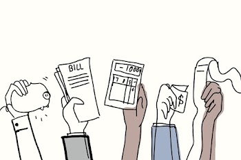 Financial doodle illustration debt concept | Free stock illustration | High Resolution graphic