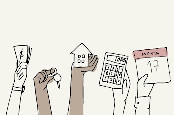 Financial doodle real estate concept | Free stock illustration | High Resolution graphic