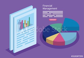 financial management with infographics and document design
