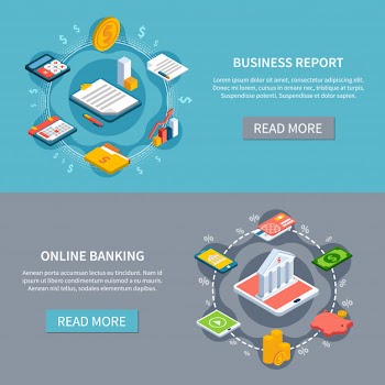 Financial motion banners set Free Vector