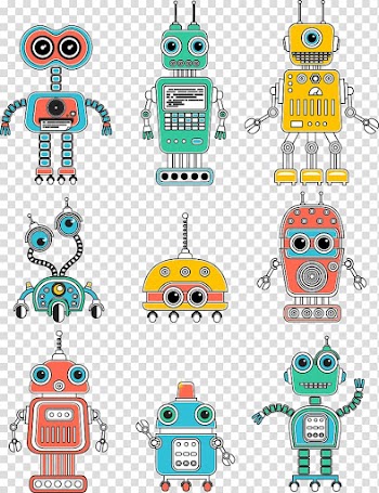 Find Difference Game Cartoon Robot Illustration, Color Robot transparent background PNG clipart