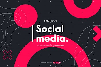 Find me on social media background Free Vector