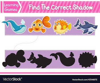 find the correct shadows of cute cartoon animals