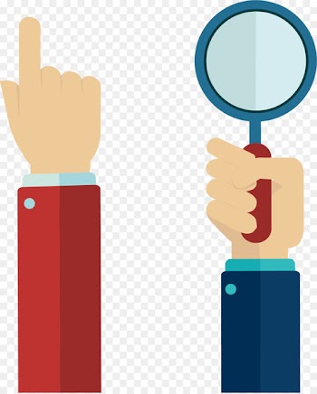 Finger Hand Flat design - Click the magnifying glass finger 