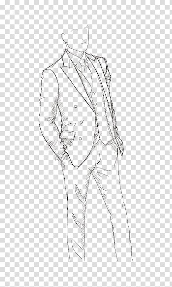 Finger Line art Shoulder Sketch, Suit sketch transparent background PNG clipart