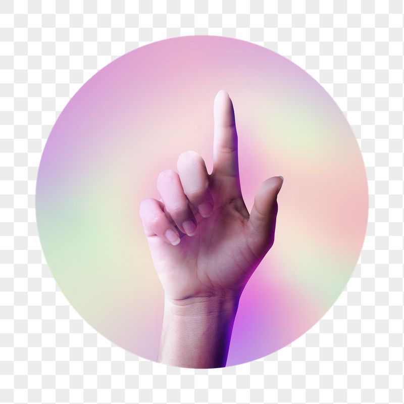 Finger point up png, round | Free PNG - rawpixel