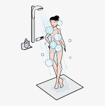 Finger Woman Human Leg Hip - Girl Taking A Shower Clipart ...