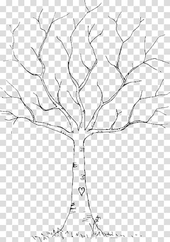 Fingerprint Tree Guestbook Gift, drawing tree transparent background PNG clipart