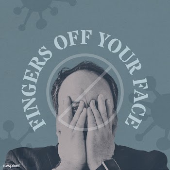 Fingers off your face to prevent the coronavirus template  | Free  illustration - 2323580