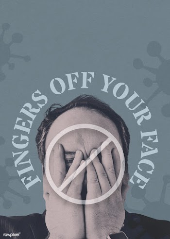 Fingers off your face to prevent the coronavirus template  | Free  illustration - 2327723