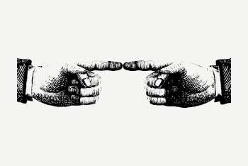 Fingers pointing each other drawing, | Free PSD - rawpixel