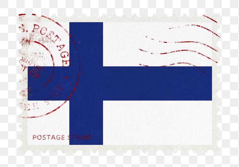 Finland flag png post stamp | Free PNG - rawpixel