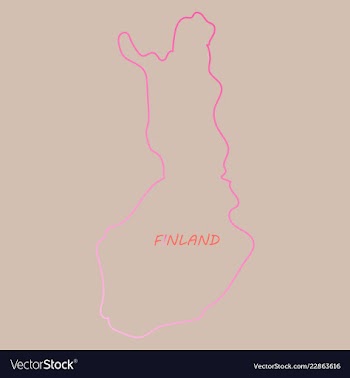 Finland map with shadow effect vector image