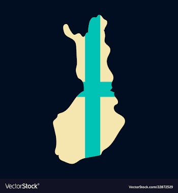Finland map with shadow effect vector image