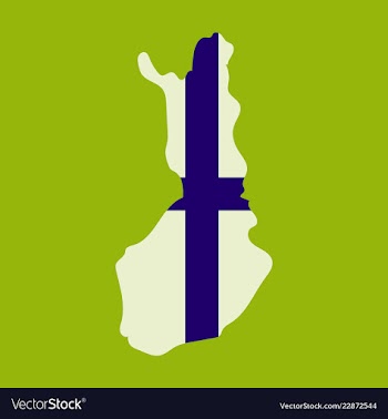 Finland map with shadow effect vector image