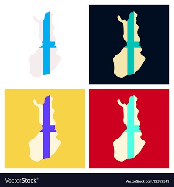 Finland map with shadow effect vector image