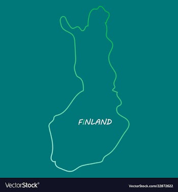 Finland map with shadow effect vector image